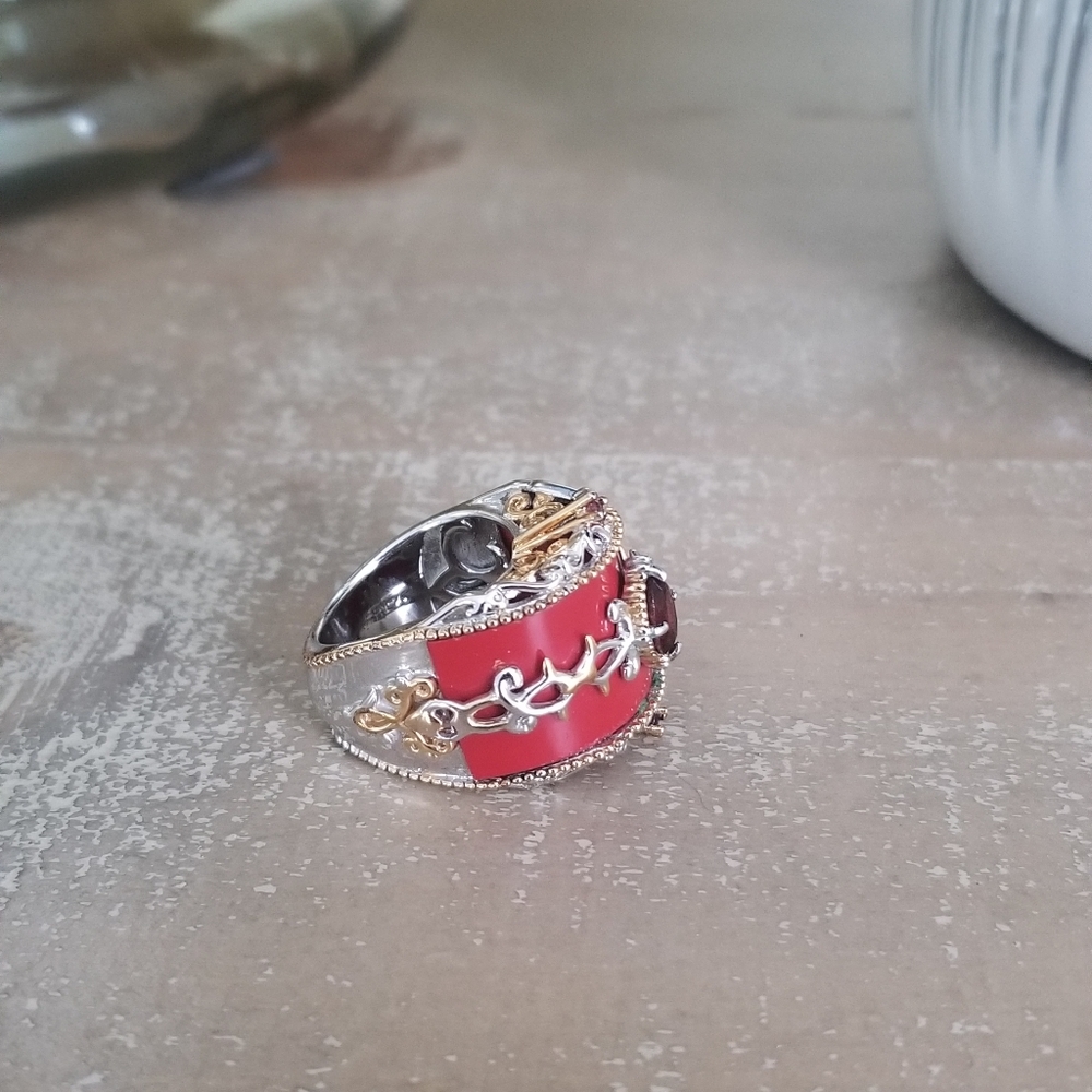 Ruby Scrolled Ring - image 3